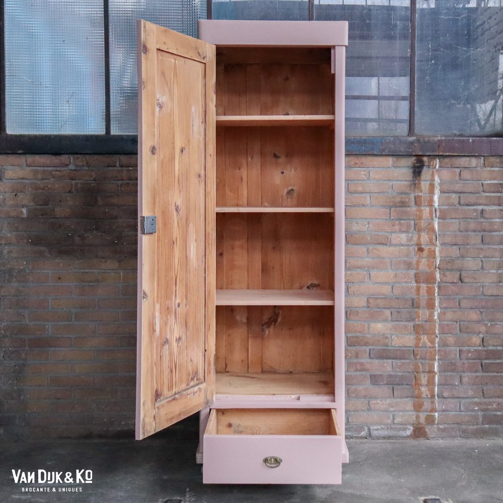 Eendeurs roze linnenkast - Afbeelding 3