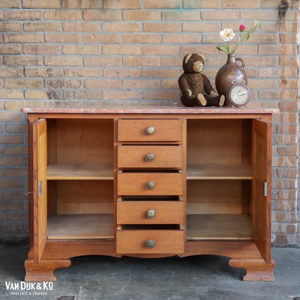 Vintage dressoir met marmeren blad - Afbeelding 3