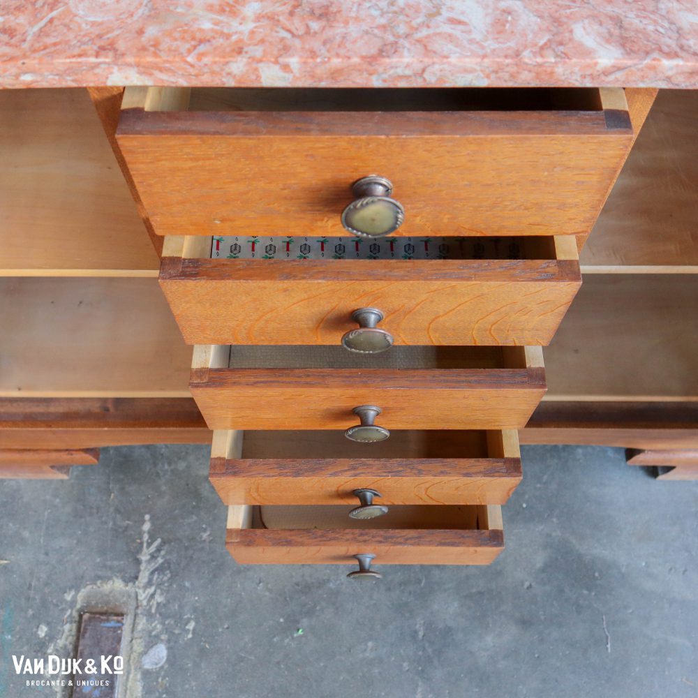 Vintage dressoir met marmeren blad - Afbeelding 4