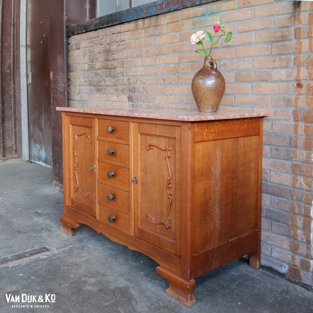 Vintage dressoir met marmeren blad - Afbeelding 2