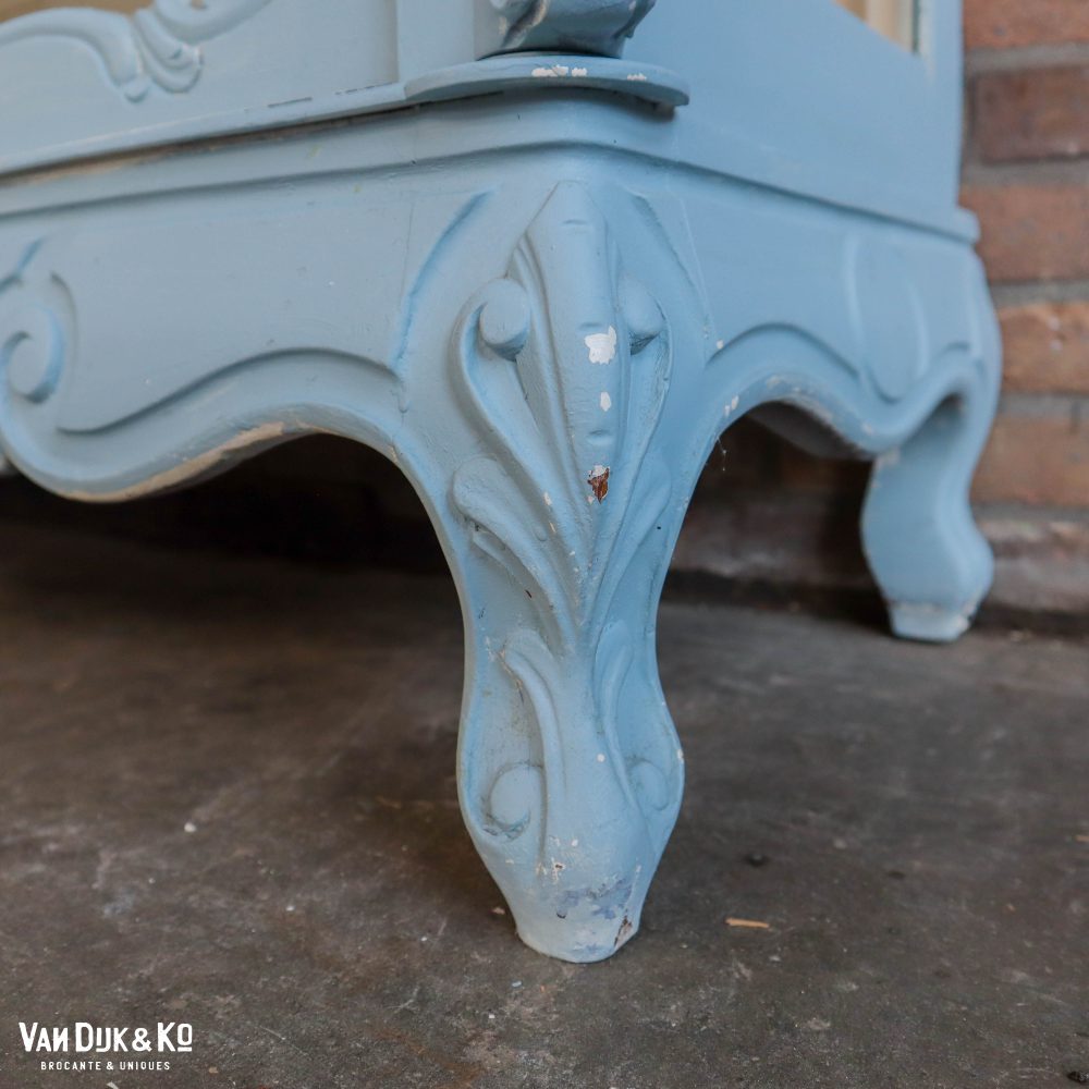 Brocante vitrinekast met kuif - Afbeelding 10
