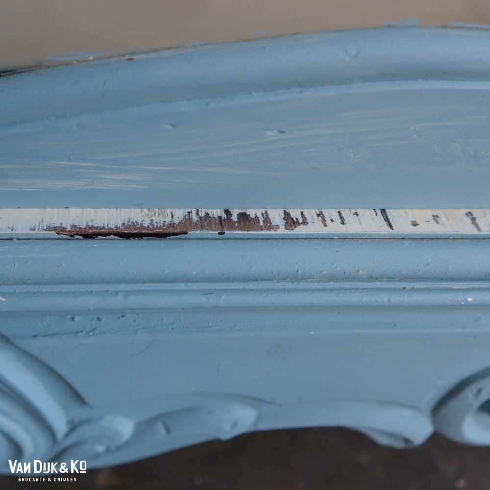 Brocante vitrinekast met kuif - Afbeelding 9