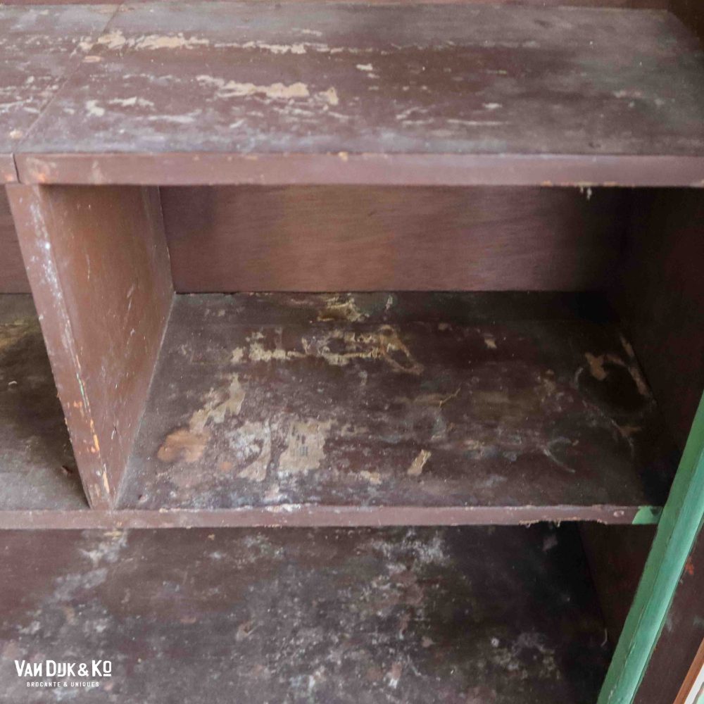 Brocante groene hangkast - Afbeelding 4