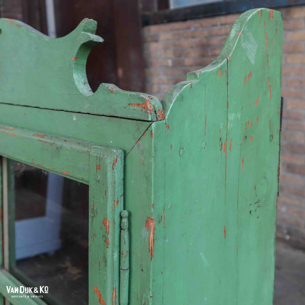 Brocante groene hangkast - Afbeelding 7