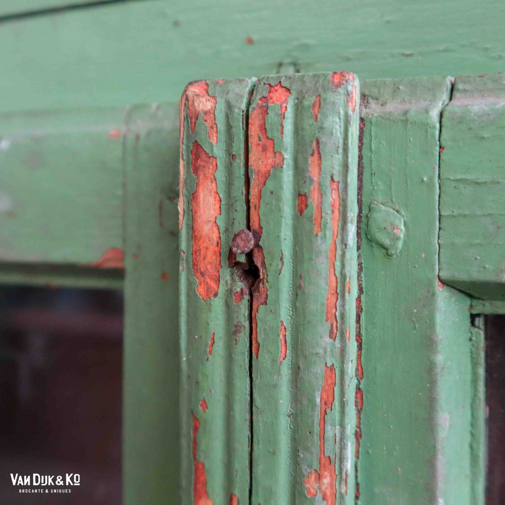 Brocante groene hangkast - Afbeelding 9