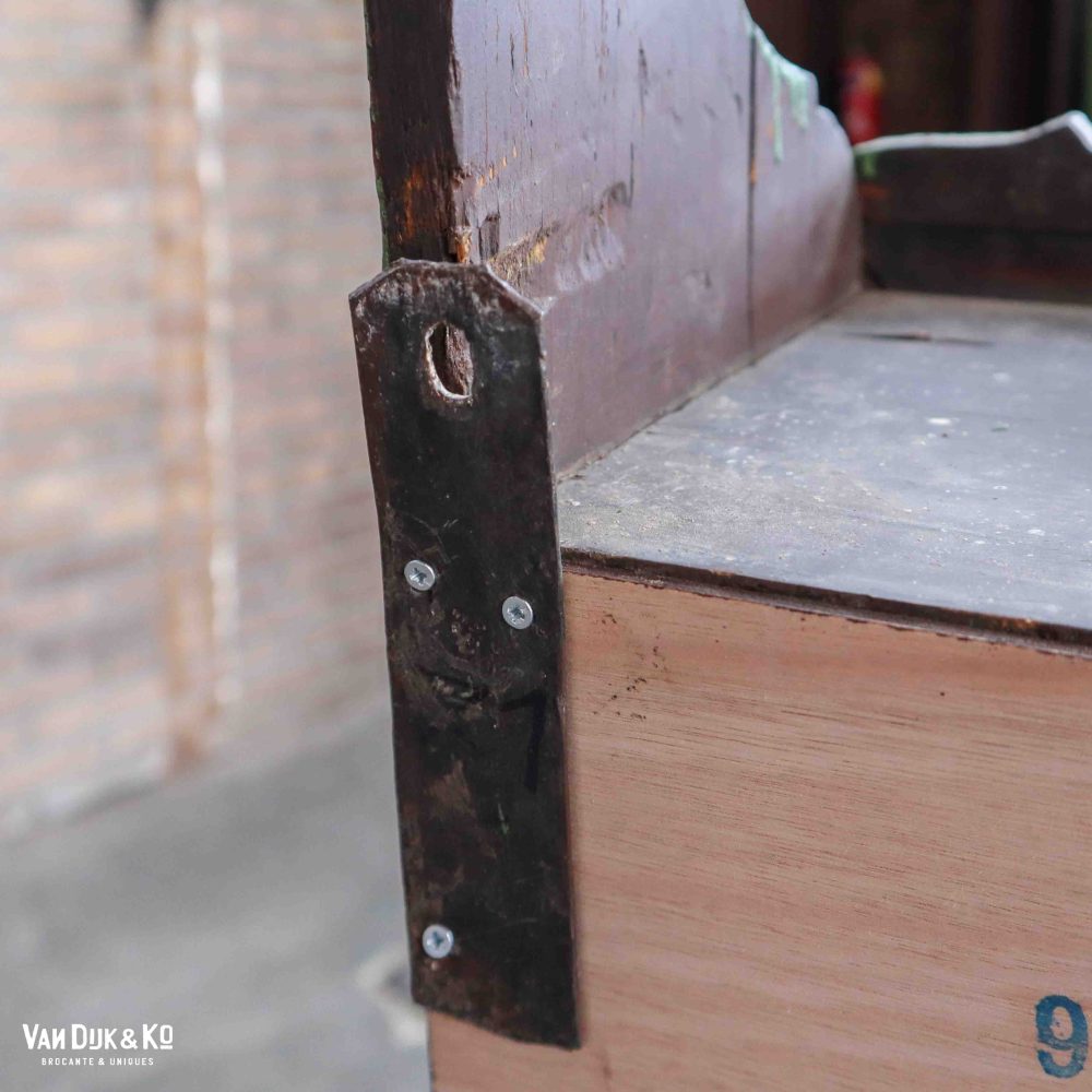 Brocante groene hangkast - Afbeelding 13