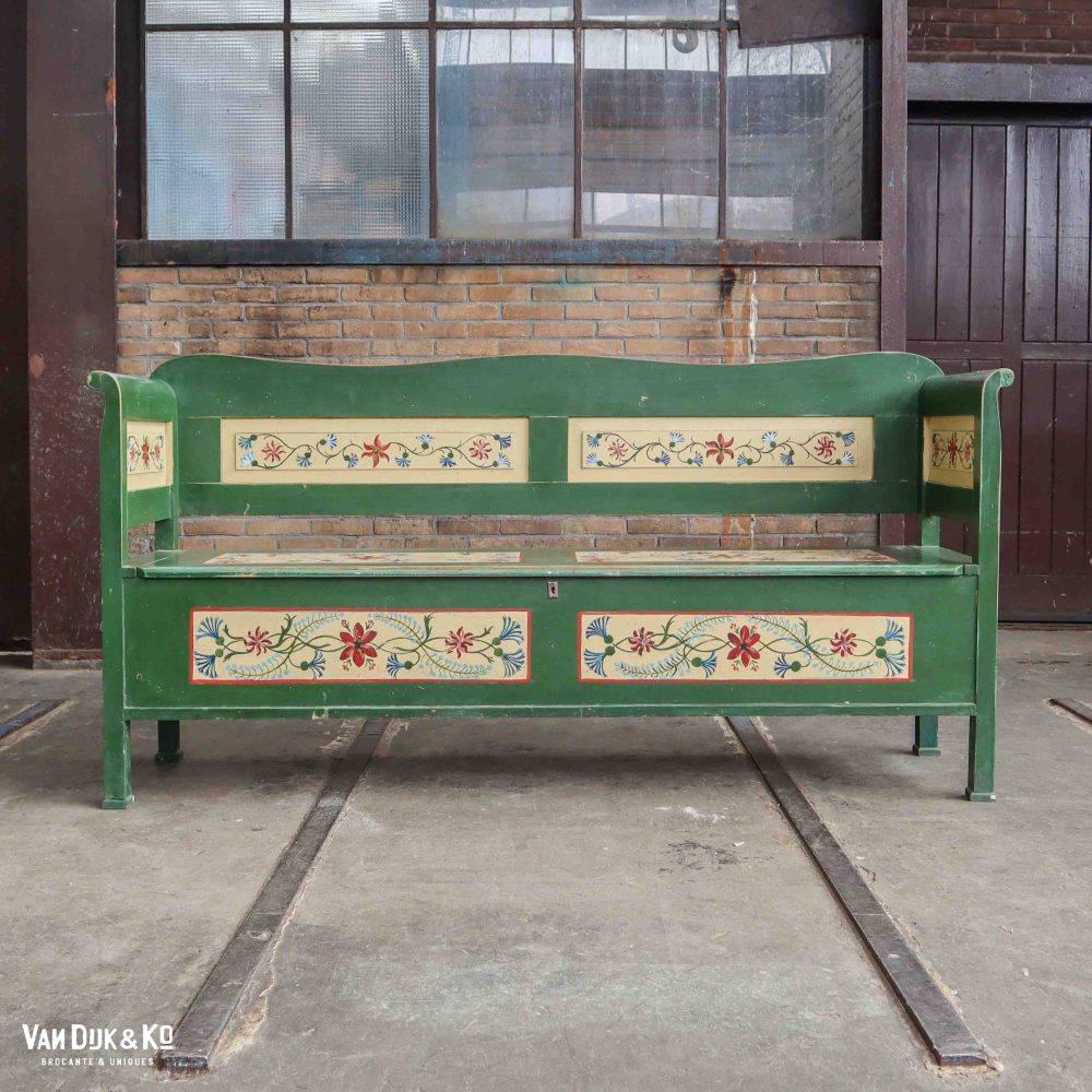 Beschilderde groene klepbank - Afbeelding 4