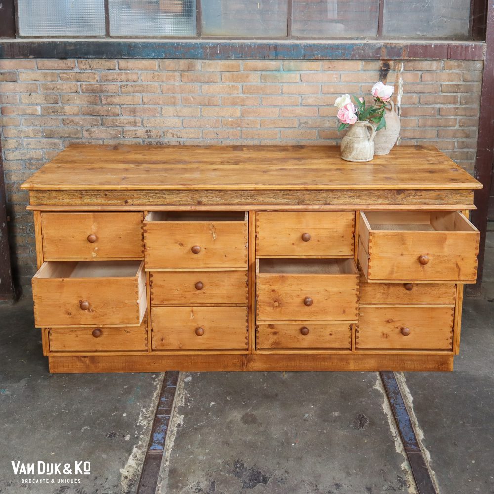 Brocante dressoir met lades - Afbeelding 3