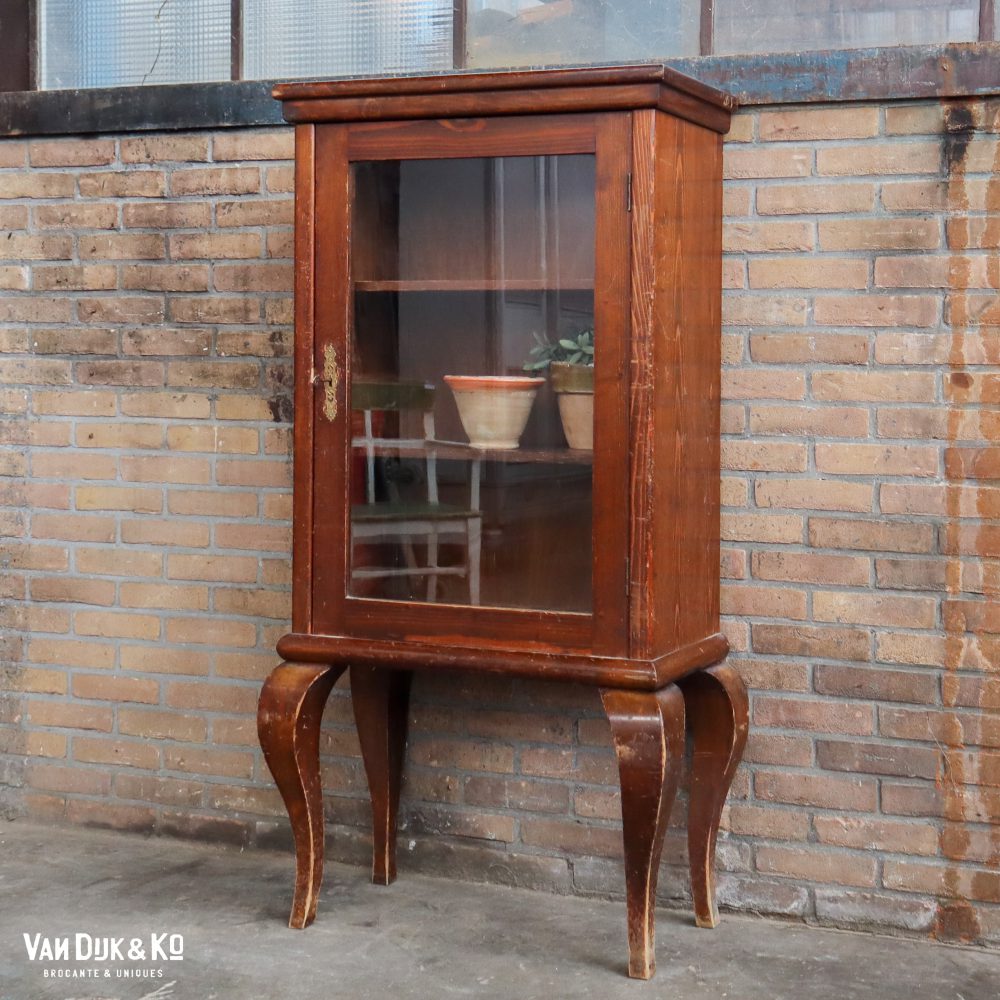 Brocante vitrinekastje op pootjes - Afbeelding 2
