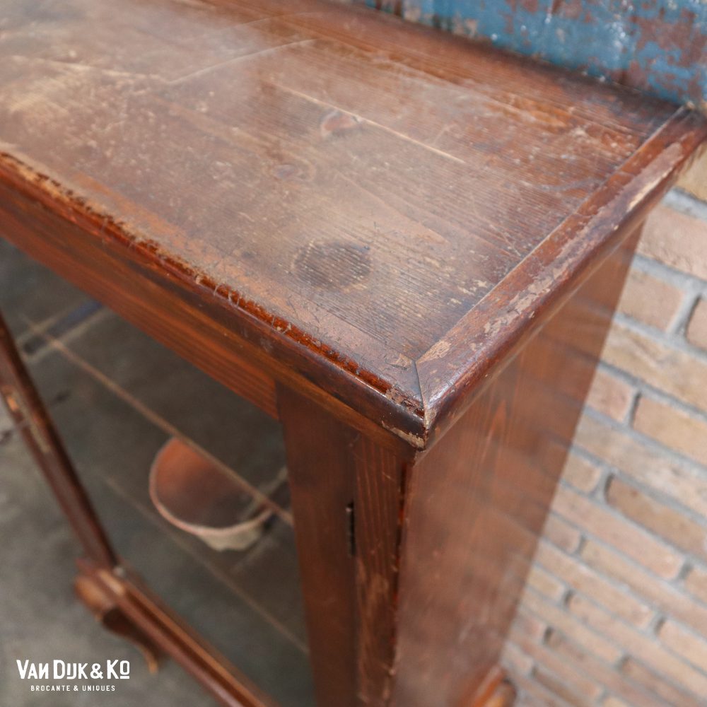 Brocante vitrinekastje op pootjes - Afbeelding 3