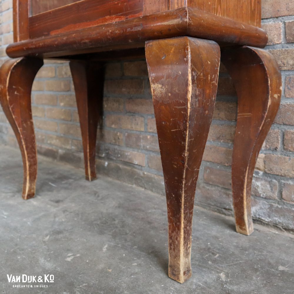 Brocante vitrinekastje op pootjes - Afbeelding 6