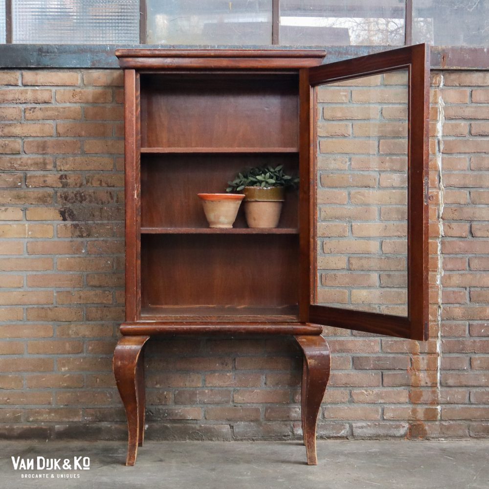 Brocante vitrinekastje op pootjes - Afbeelding 8