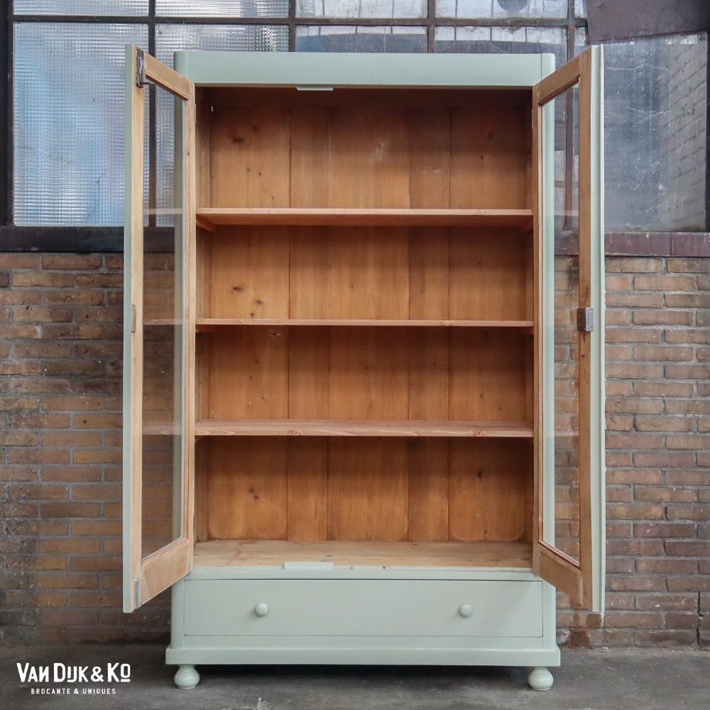 Mintgroene vitrinekast - Afbeelding 3