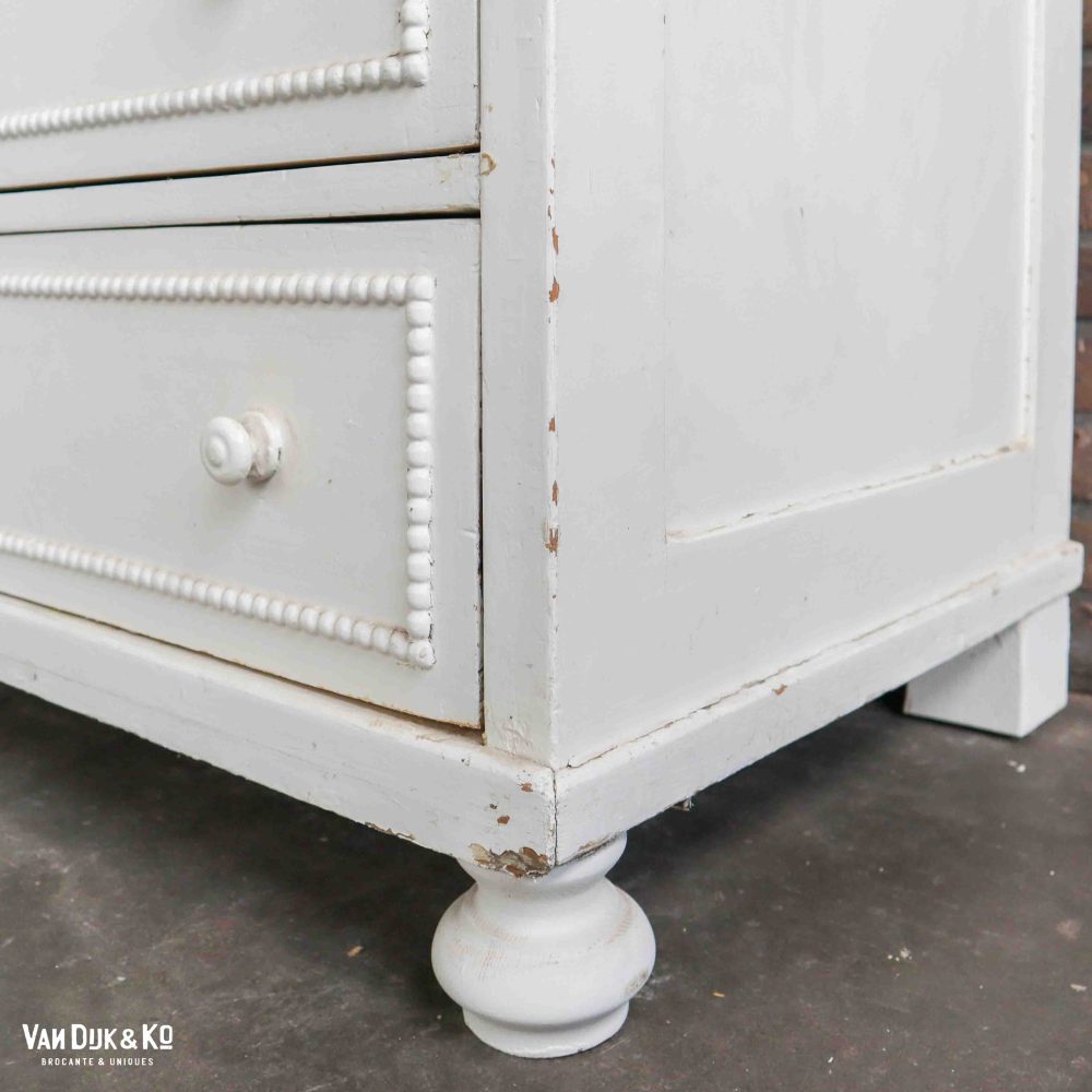 Brocante vitrinekast met lades - Afbeelding 12