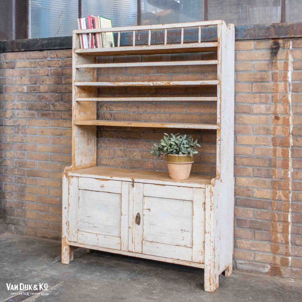 Brocante wandkastje met deurtjes - Afbeelding 2