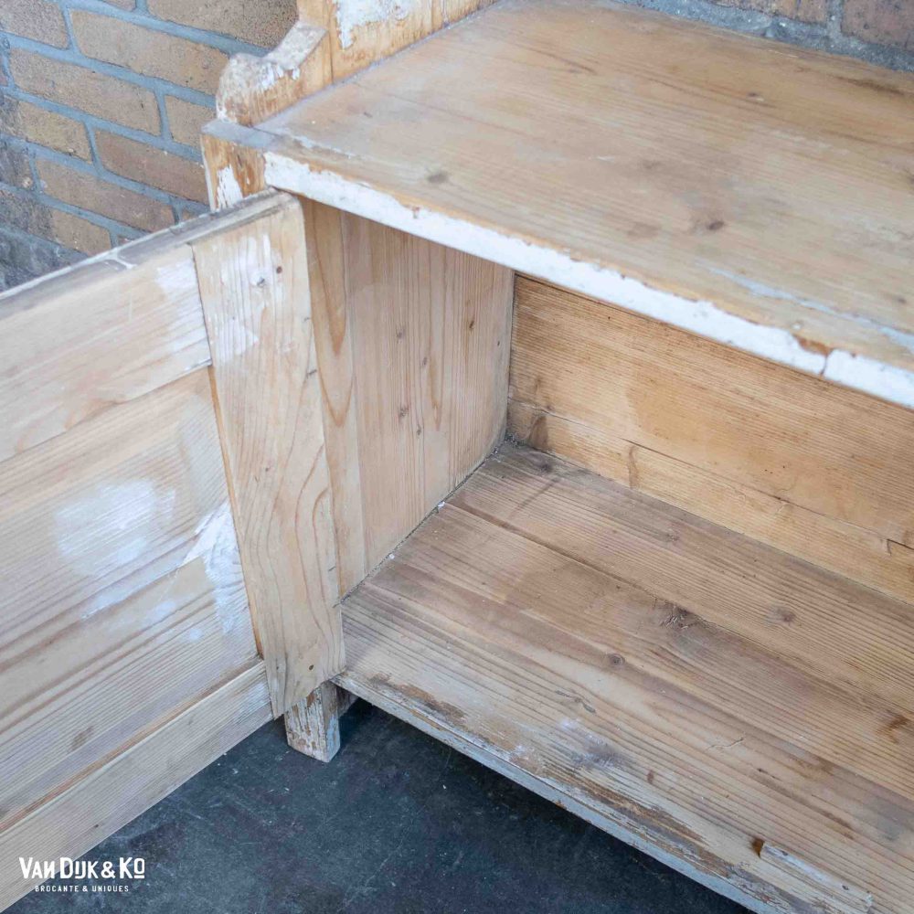 Brocante wandkastje met deurtjes - Afbeelding 4