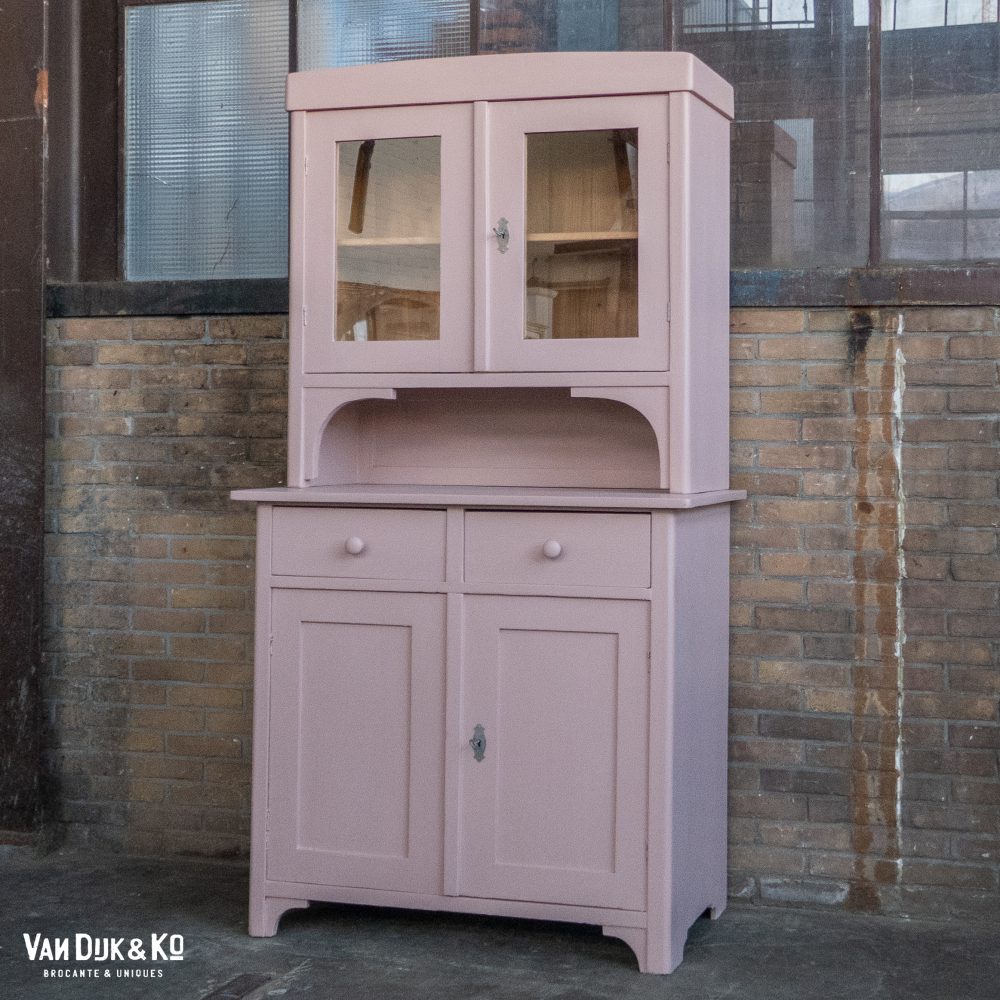 Brocante roze buffetkast - Afbeelding 2