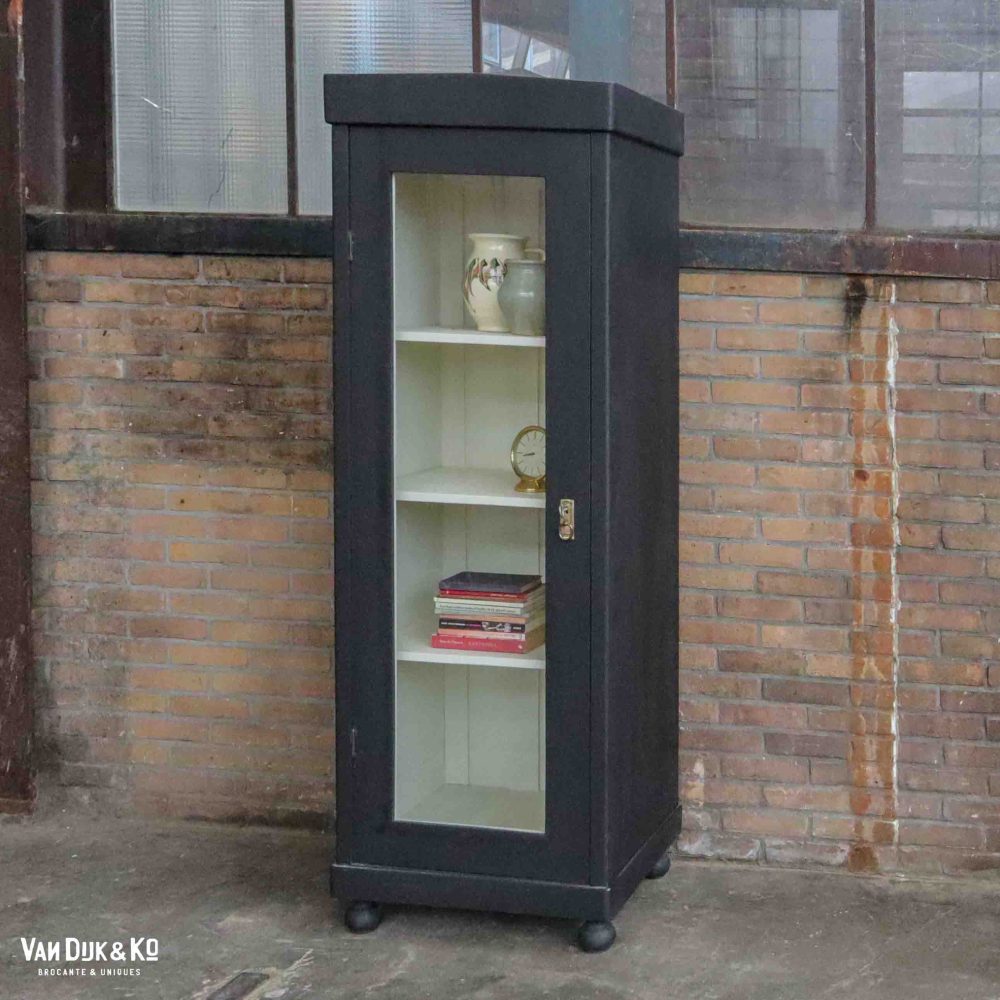 Zwarte eendeurs vitrinekast - Afbeelding 2