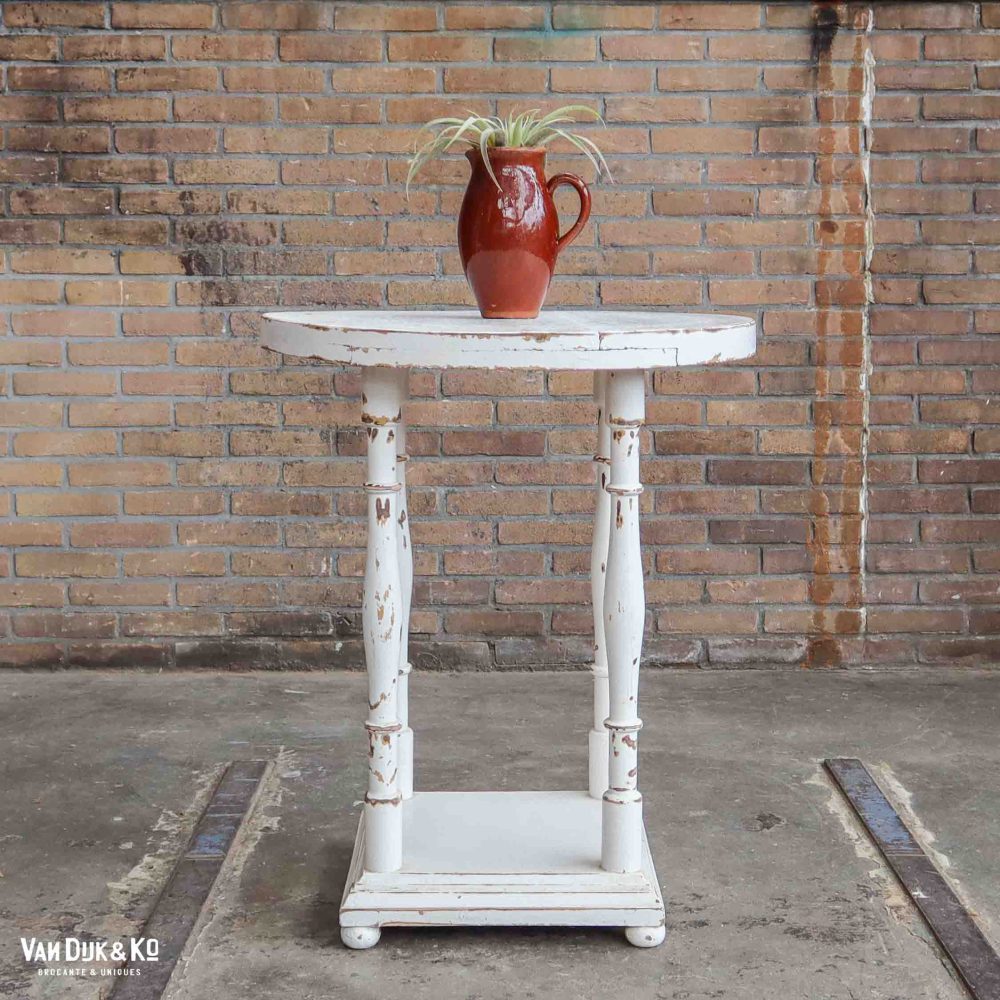 Rond brocante bijzettafel - Afbeelding 2