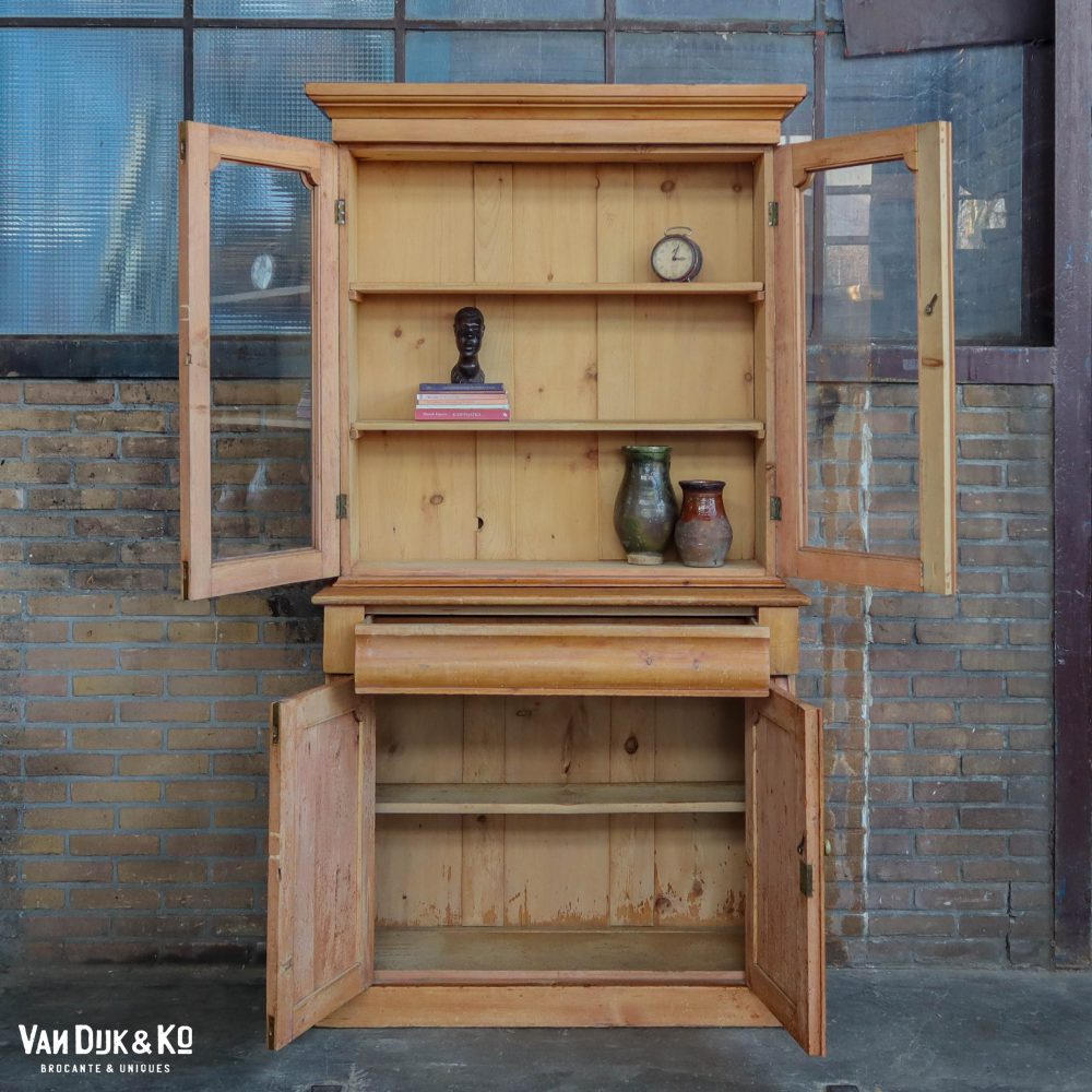Grenen vitrinekast - Afbeelding 3
