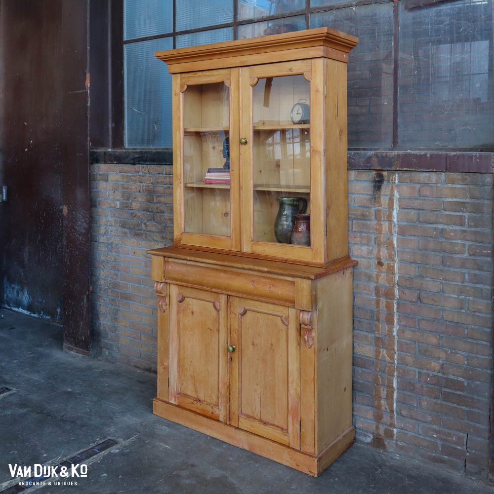 Grenen vitrinekast - Afbeelding 2