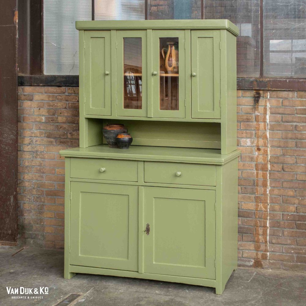 Groene brocante buffetkast - Afbeelding 2