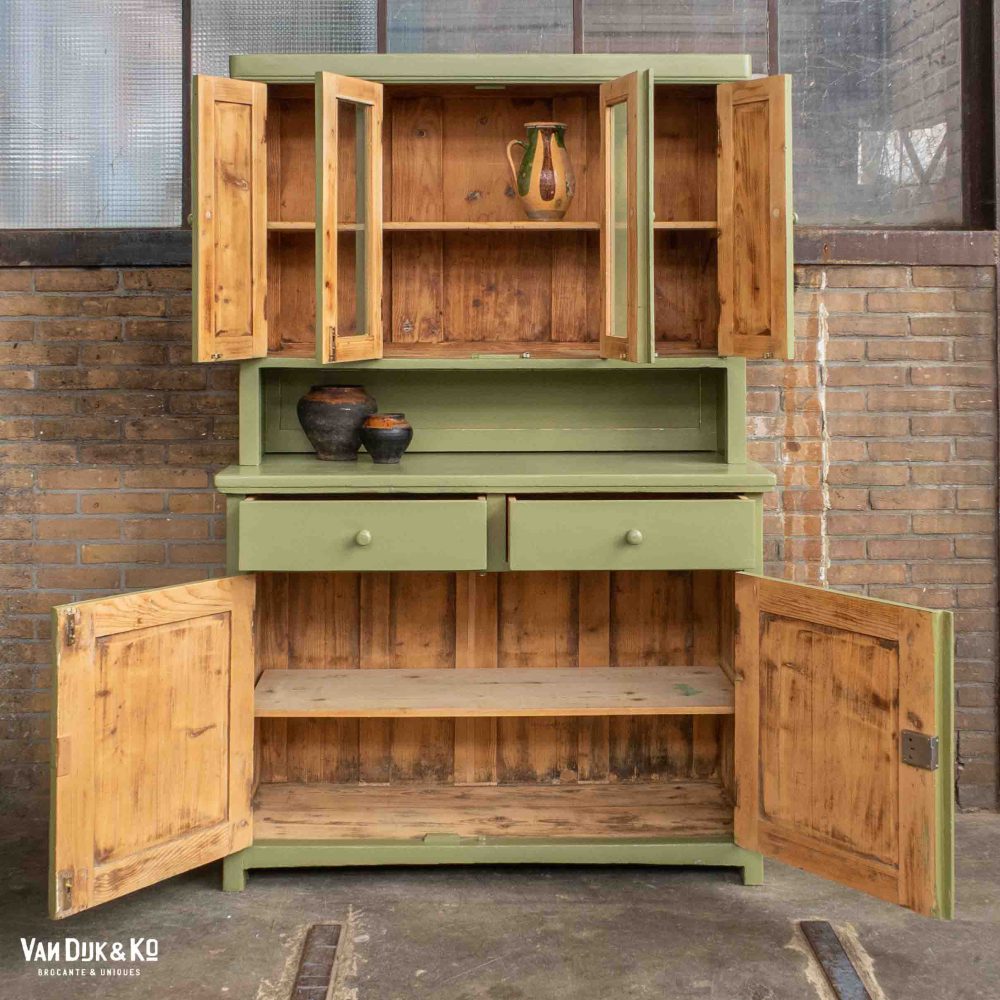 Groene brocante buffetkast - Afbeelding 3