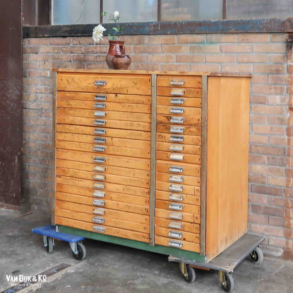 Vintage letterkast - zetkast - Afbeelding 2