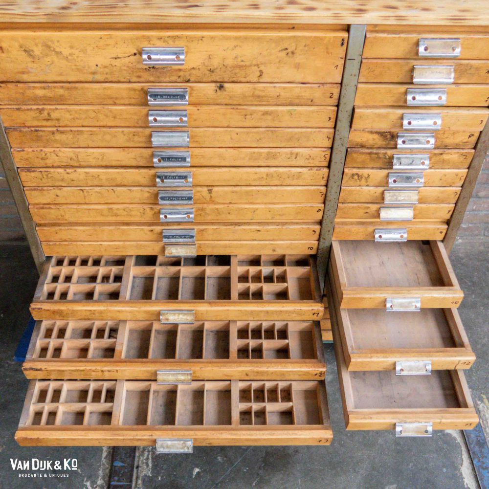 Vintage letterkast - zetkast - Afbeelding 6