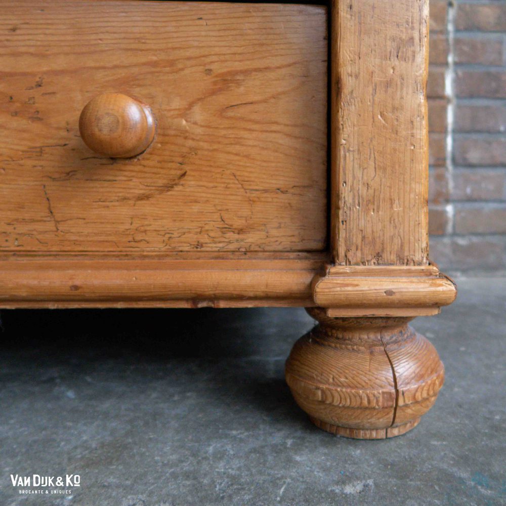 Vintage grenen kledingkast - Afbeelding 12