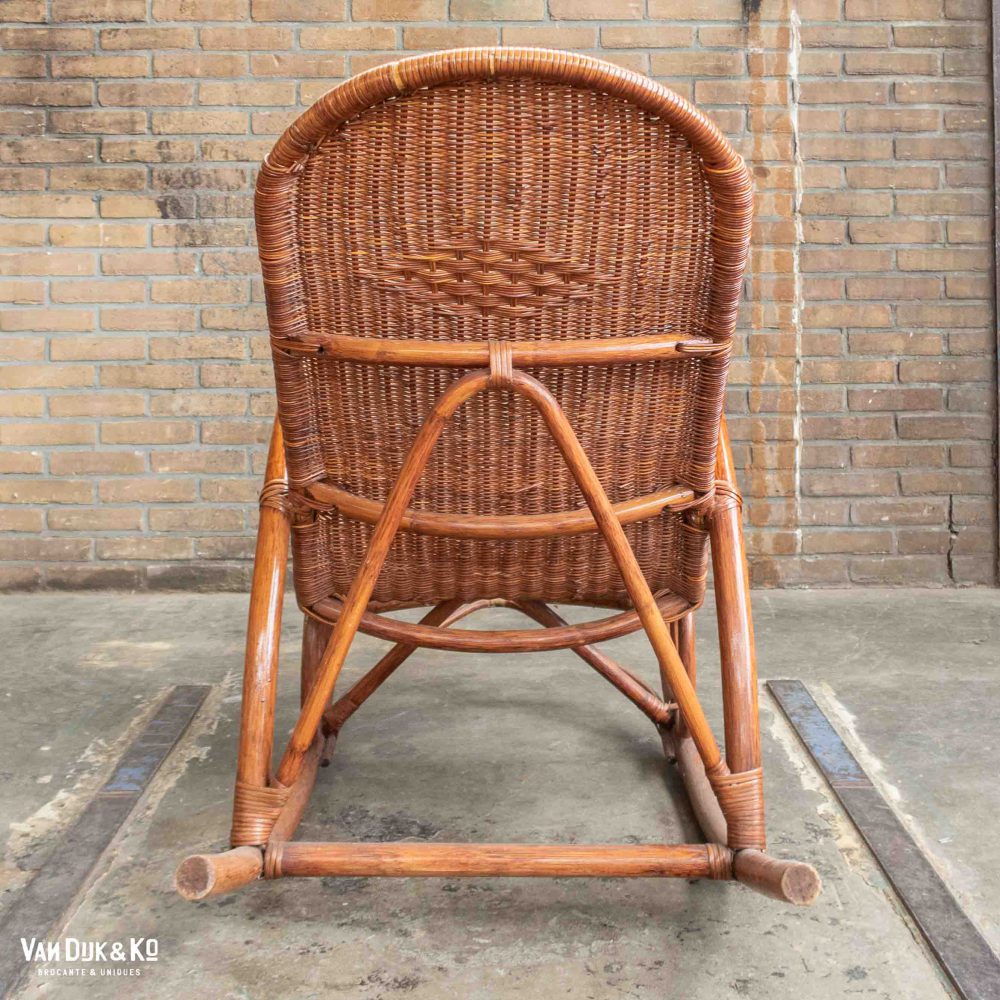 Vintage rotan schommelstoel - Afbeelding 4