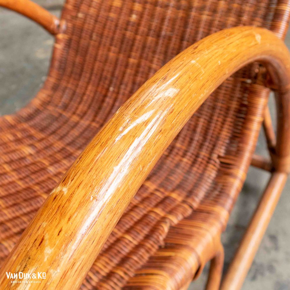 Vintage rotan schommelstoel - Afbeelding 6