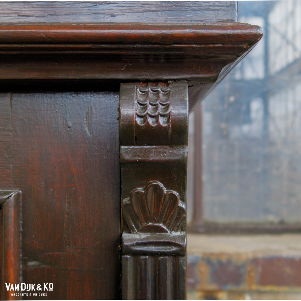 Bruine brocante vitrinekast - Afbeelding 6