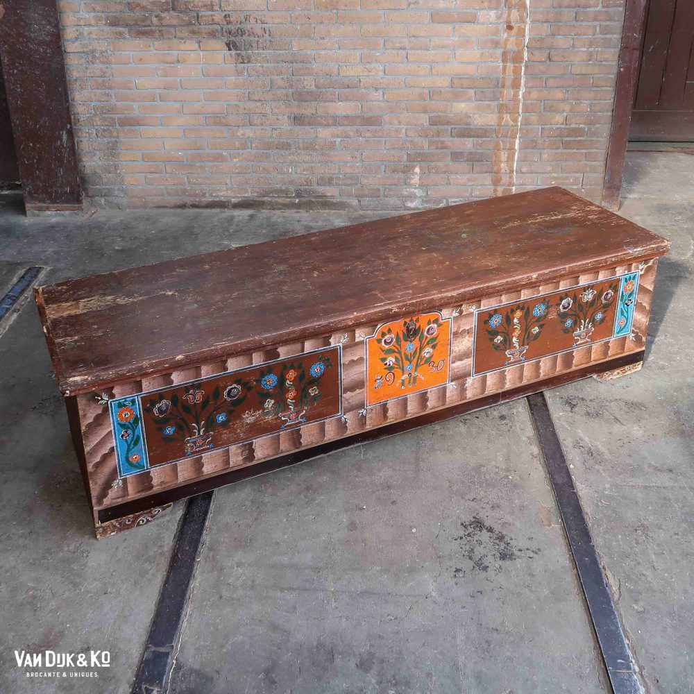 Handbeschilderde houten kist - Afbeelding 3