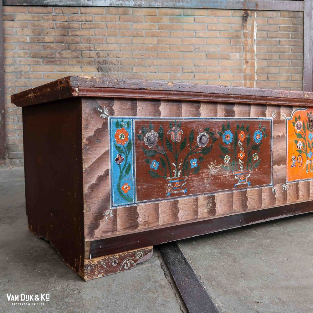 Handbeschilderde houten kist - Afbeelding 4