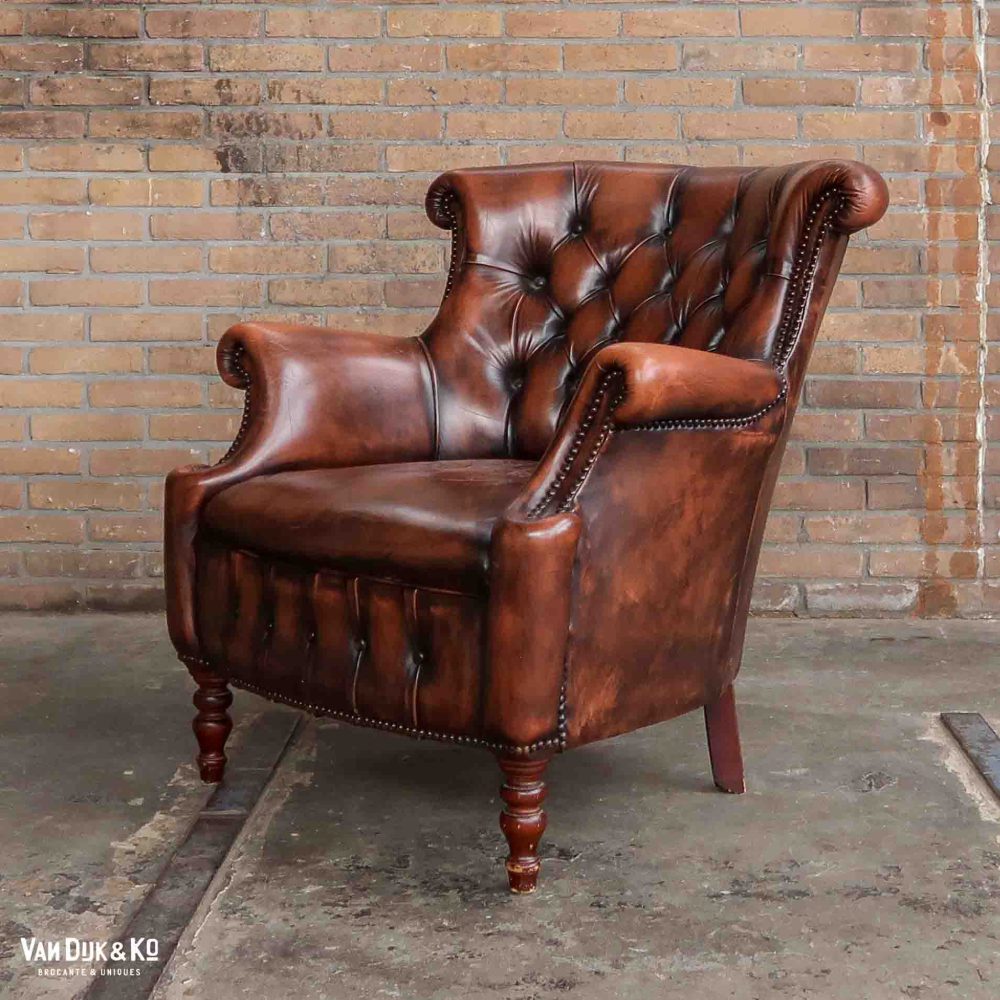 Leren vintage fauteuil