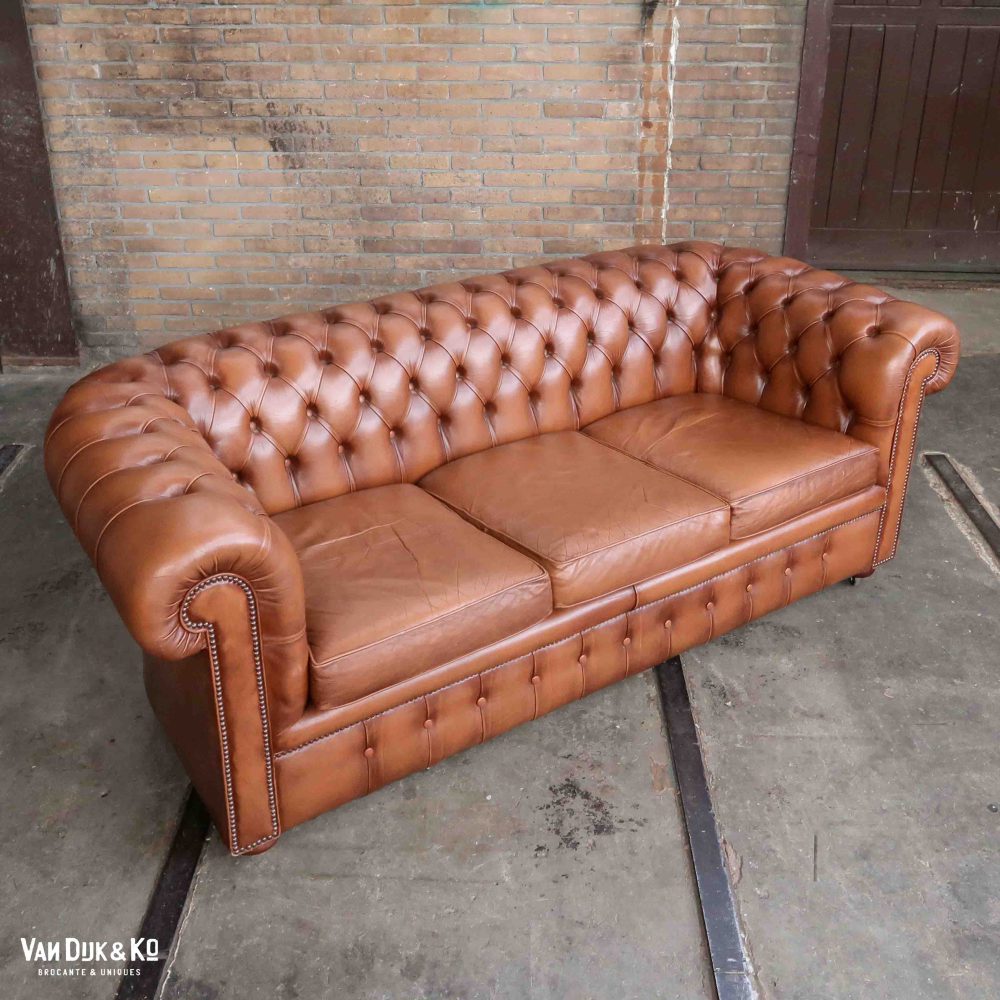 Leren Chesterfield bank - Afbeelding 3
