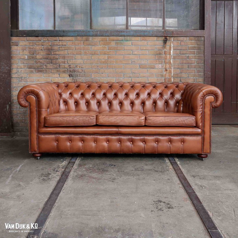 Leren Chesterfield bank - Afbeelding 2