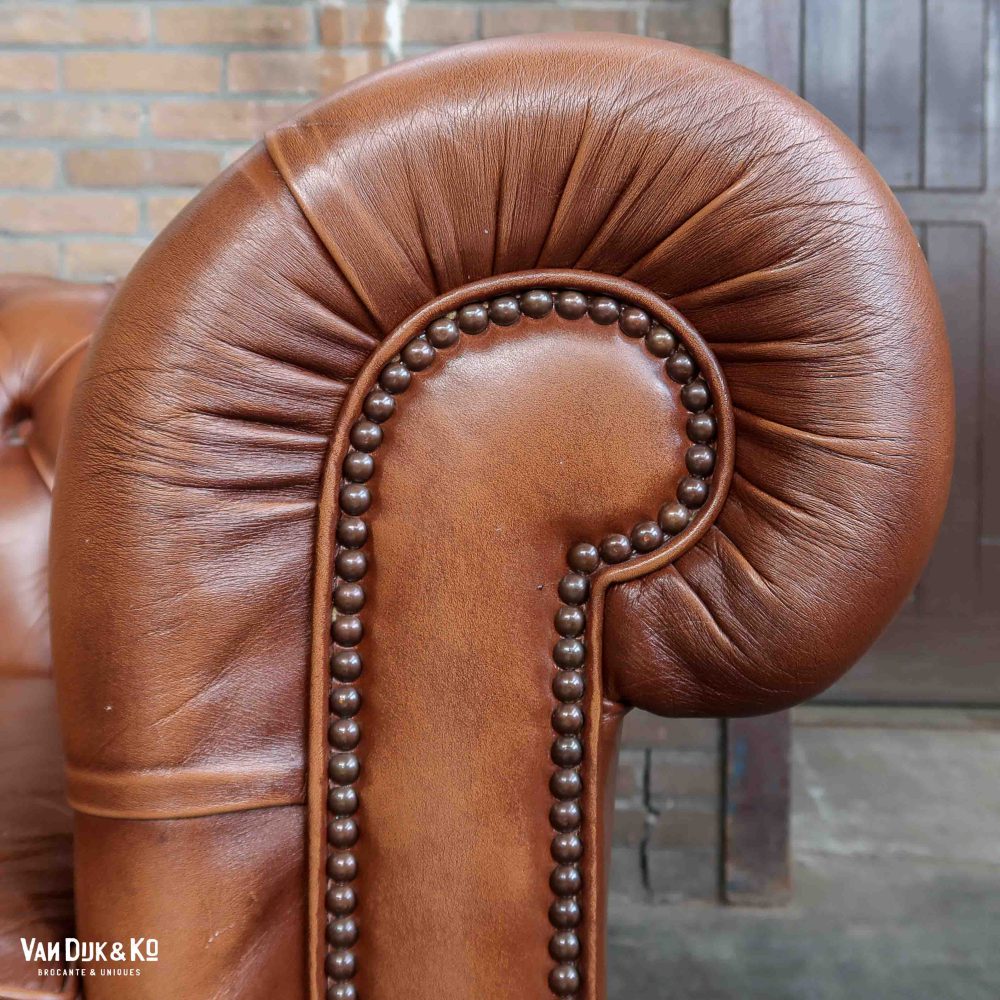 Leren Chesterfield bank - Afbeelding 6