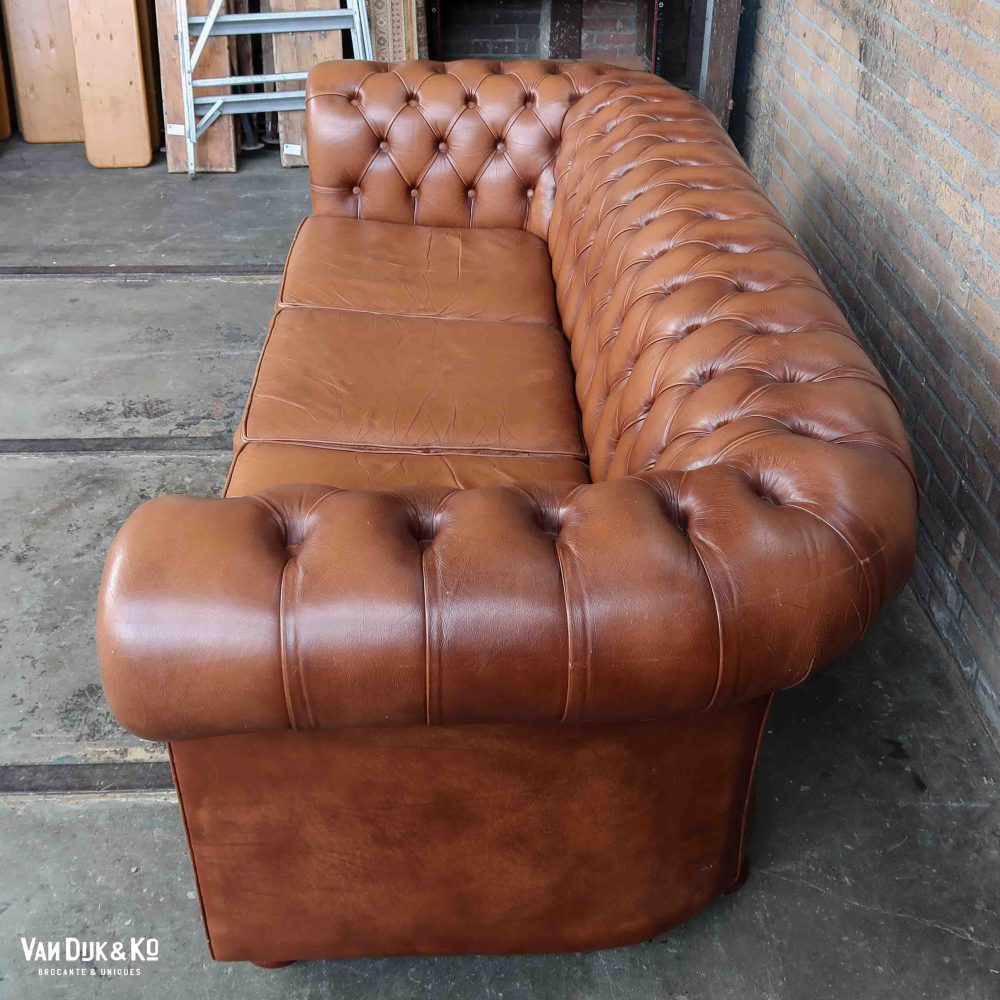Leren Chesterfield bank - Afbeelding 4