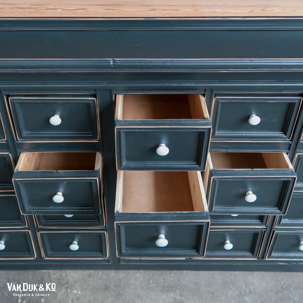 Brocante zwarte winkelkast - Afbeelding 6