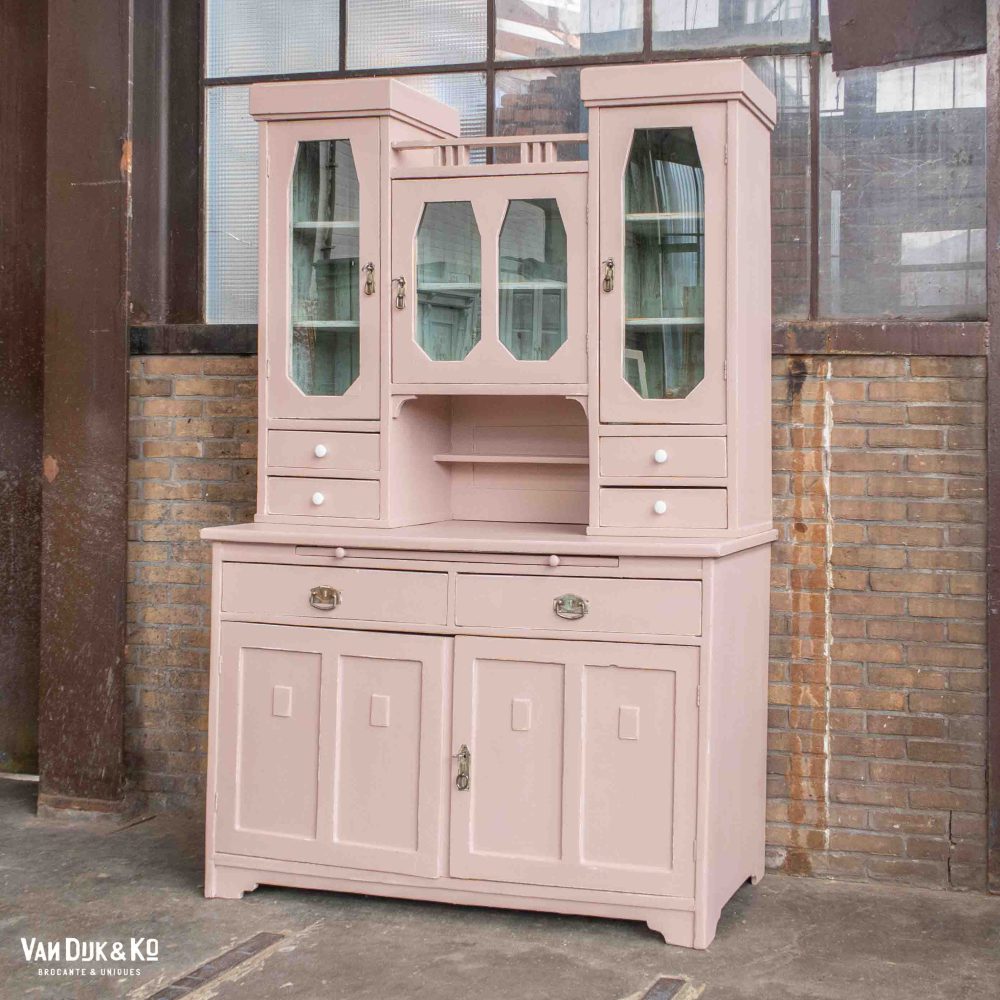 Brocante roze buffetkast - Afbeelding 2