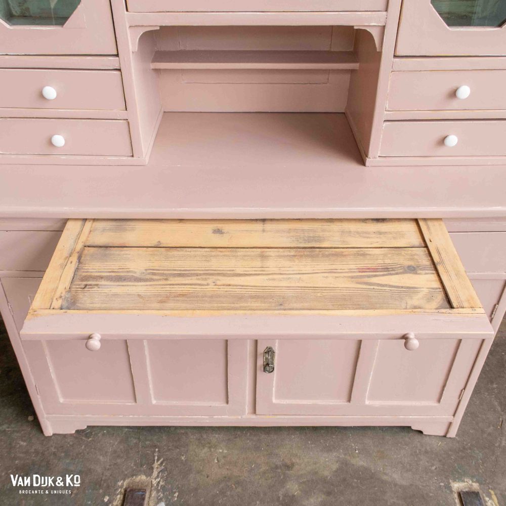 Brocante roze buffetkast - Afbeelding 7