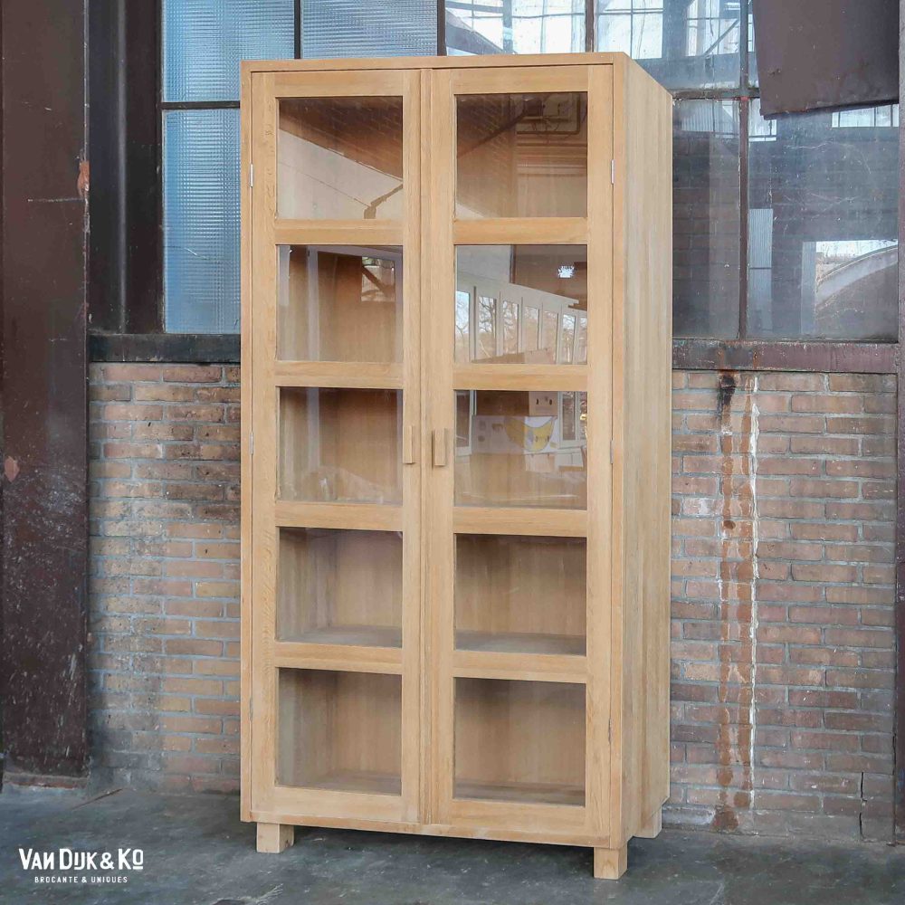 Eikenhouten vitrinekast - Afbeelding 2