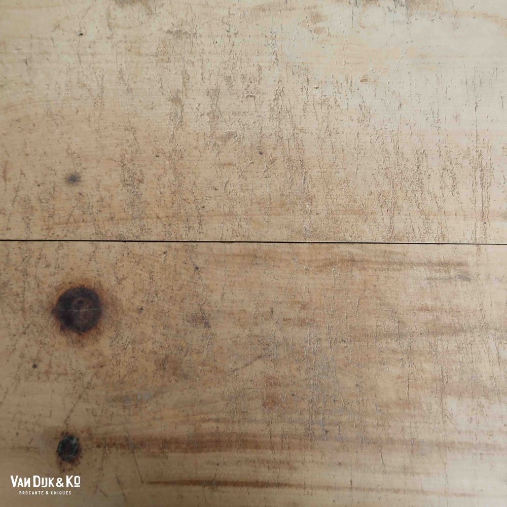Industriële tafel met houten blad - Afbeelding 5
