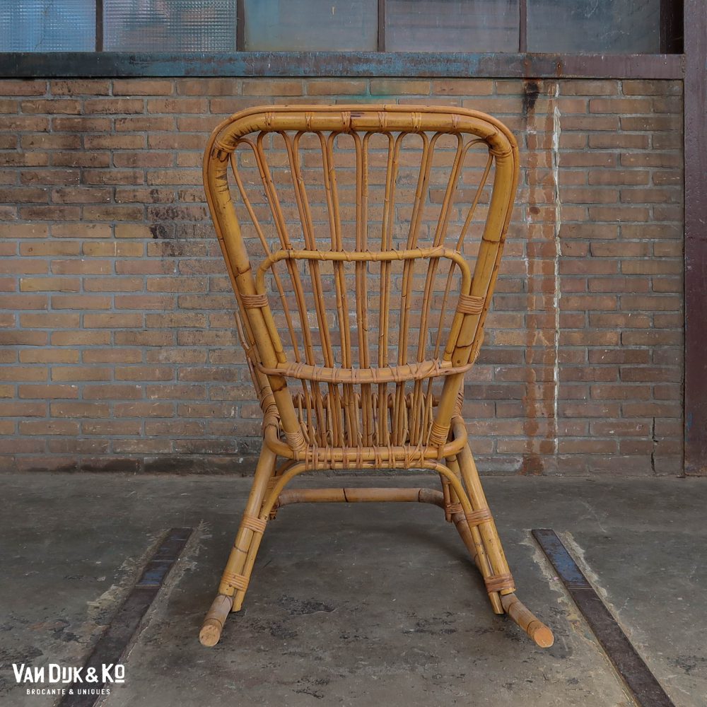 Vintage rotan schommelstoel - Afbeelding 3