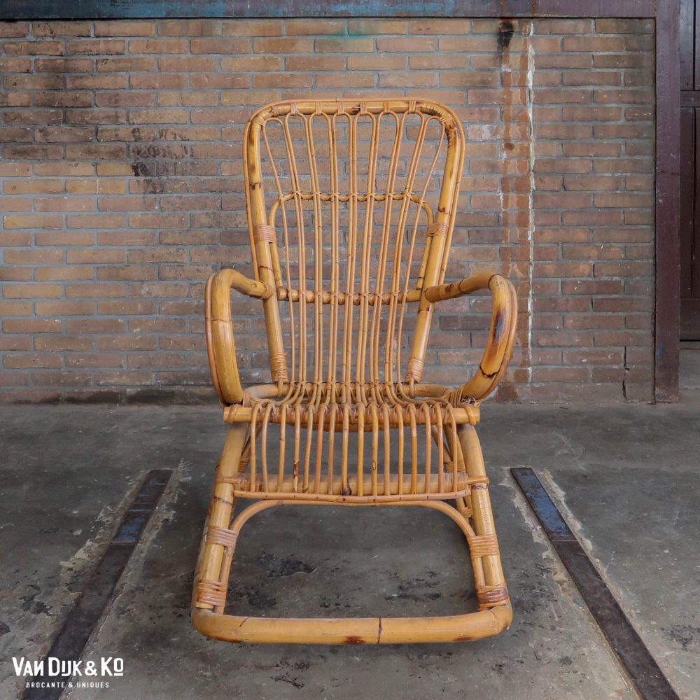 Vintage rotan schommelstoel - Afbeelding 5
