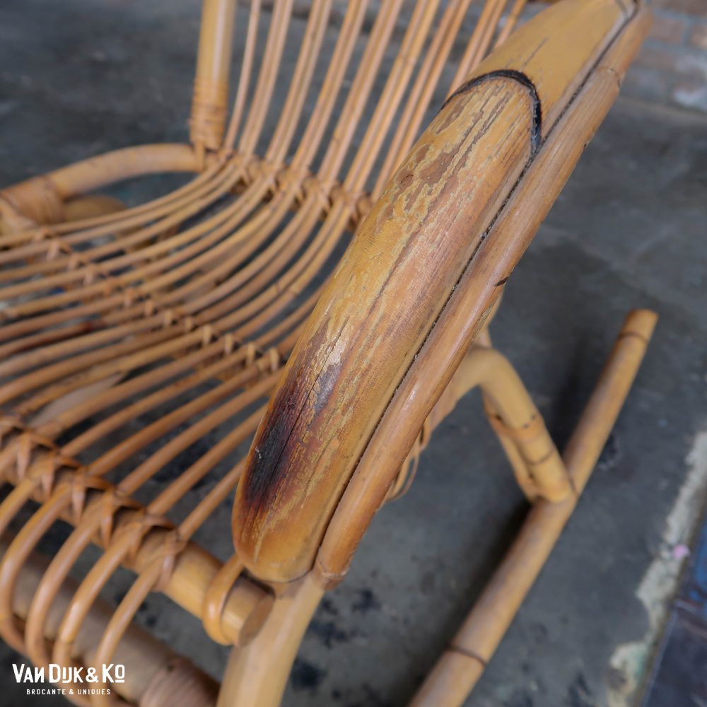 Vintage rotan schommelstoel - Afbeelding 6