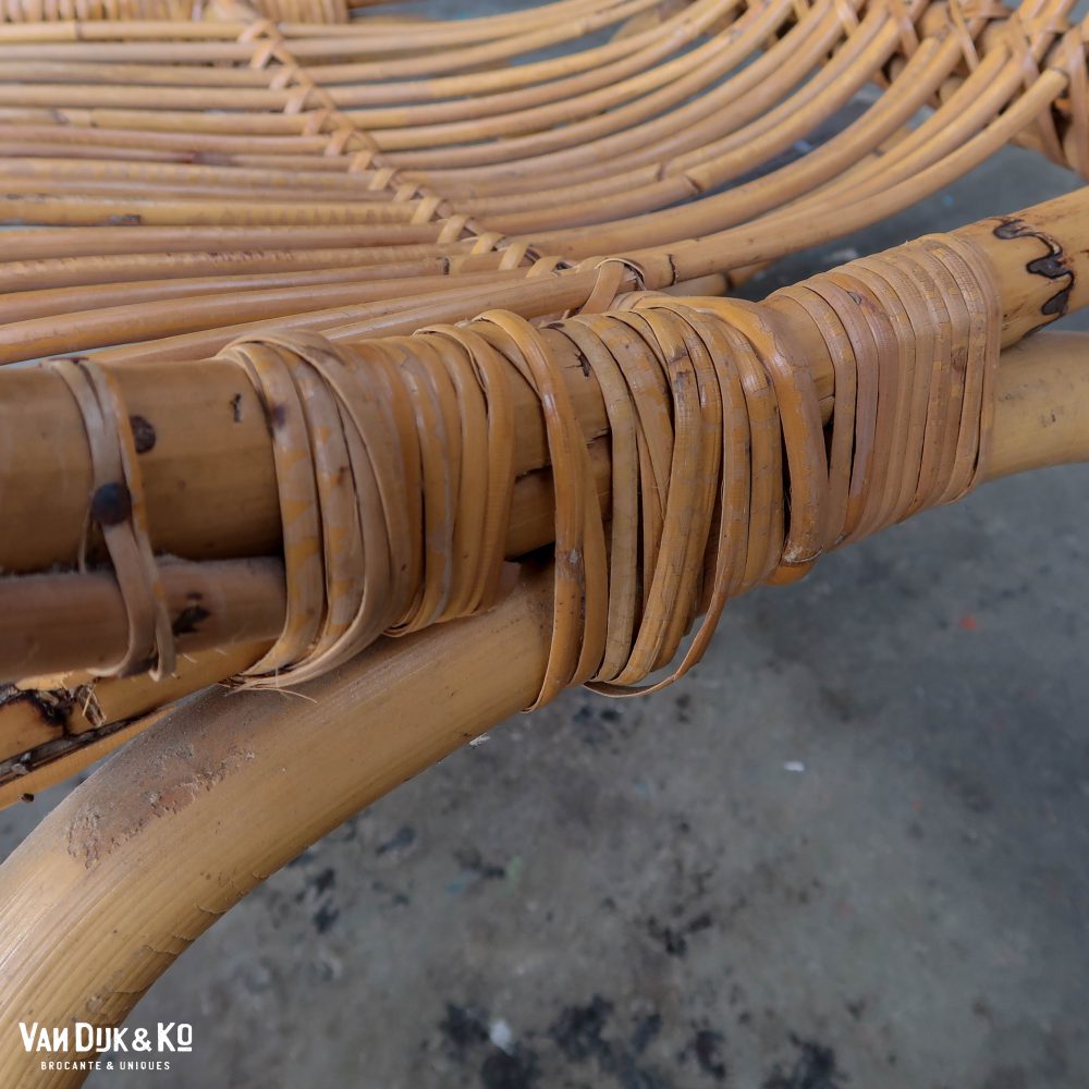Vintage rotan schommelstoel - Afbeelding 7