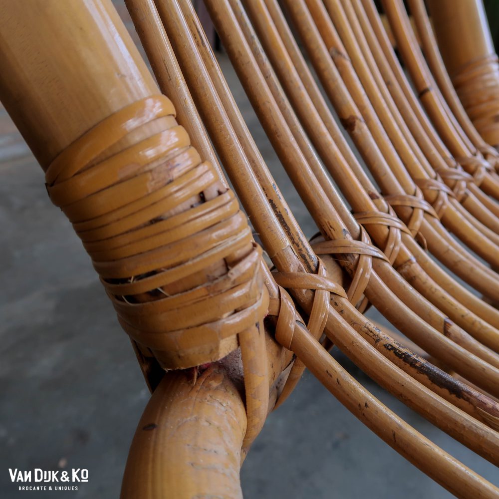 Vintage rotan schommelstoel - Afbeelding 9
